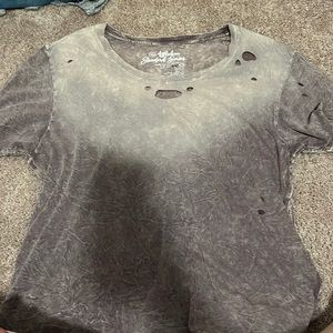 Distressed/ripped brown/tan tshirt